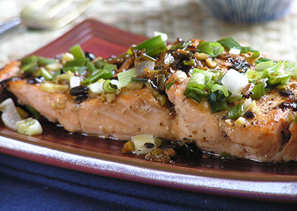 Pan-Roasted Salmon with Black-Bean Garlic Sauce