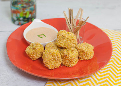 Baked Tater Tots with Spicy Yogurt Dipping Sauce