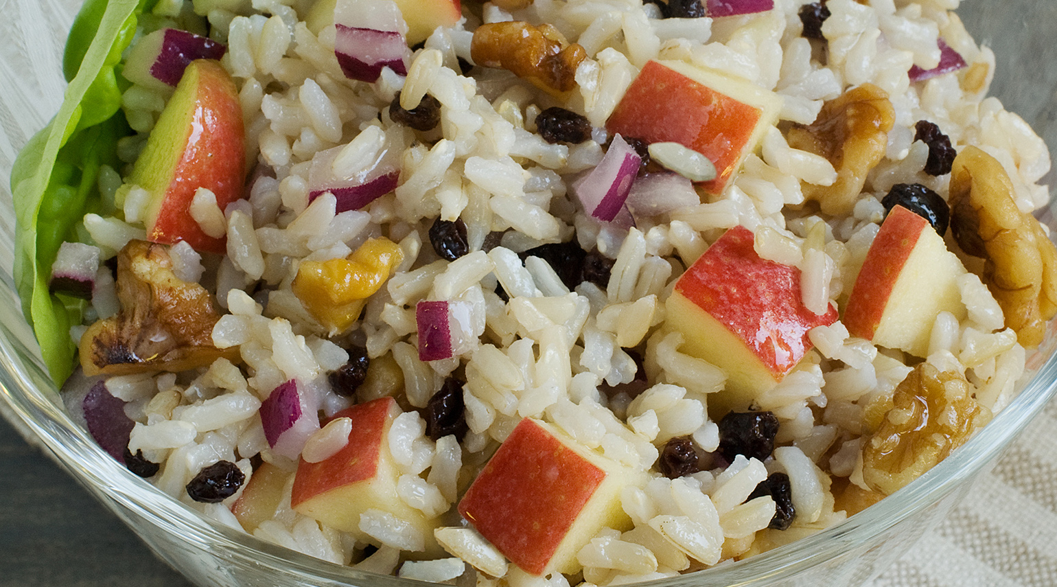 Brown Rice and Apple Salad with Toasted Walnuts