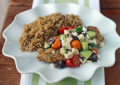 Mediterranean Topped Grilled Chicken