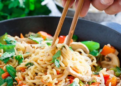 Sweet and Spicy Pork Ramen Stir Fry